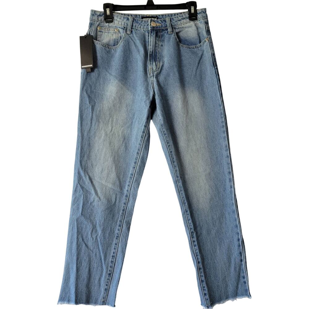 Momokrom Blue Jeans NEW Grunge Extreme Ripped Slim Stonewash Denim Women's US 6